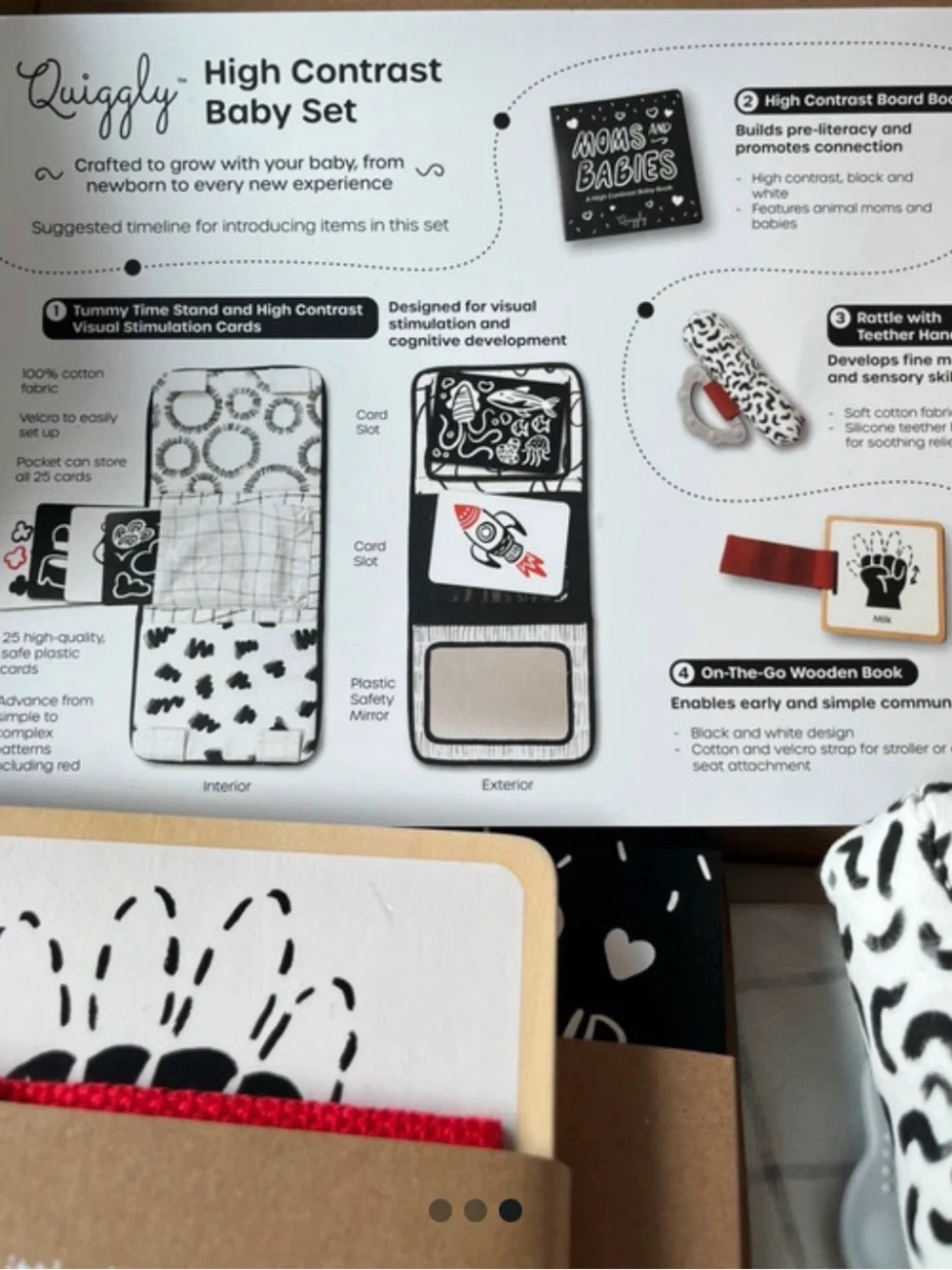 Moms and Babies High Contrast Baby Book - Black & White. Box a little damaged